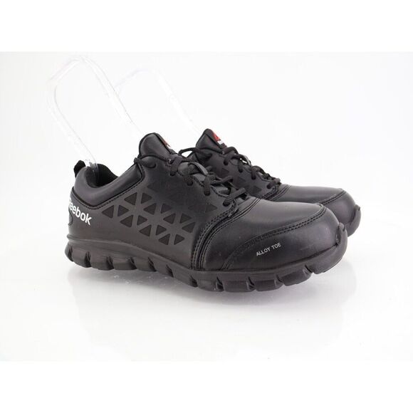 Reebok Work Women 9W Sublite Cushion Work Alloy Toe Shoes Black Slip Resistant - Picture 2 of 12
